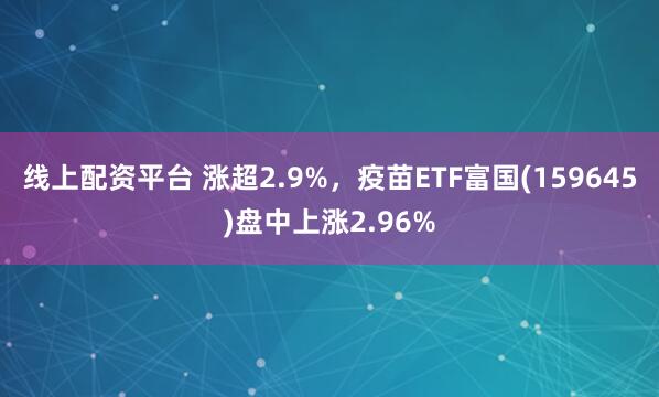 线上配资平台 涨超2.9%,疫苗ETF富国(159645)盘中上涨2.96%